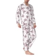 thumbnail image 2 of Haiem Pink Butterflies (2) Pattern Men’s Long-sleeve Sleepwear,Sleepwear Set,2-piece Loungewear Set,Soft PJs Comfy Nightwear with Pockets-Medium, 2 of 7