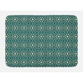 thumbnail image 1 of Moroccan Bath Mat, Vintage Look Repetitive Geometry Inspired Art, Plush Bathroom Decor Mat with Non Slip Backing, 29.5" X 17.5", Sky Blue Reseda Green, by Ambesonne, 1 of 2