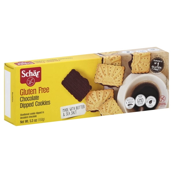 Schar Chocolate Dipped Cookies Gluten Free 5.3 Oz. - Walmart.com
