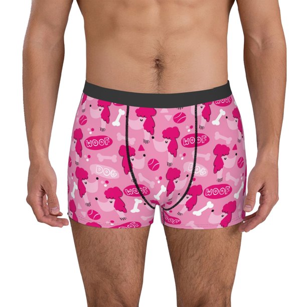 Balery Poodle Dog Calzoncillos bóxer para hombre, ropa interior de algodón suave y transpirable con cinturilla de nailon-Medium