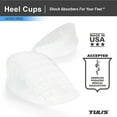 Tuli's Heavy Duty Gel Heel Cups for Plantar Fasciitis & Sever’s Disease, Large, 1 Pair
