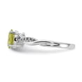 thumbnail image 3 of Auriga Fine Jewelry 14K White Gold Oval Peridot and Diamond Ring for Women Size 7, 3 of 6