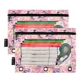 thumbnail image 2 of 2 Pack Pencil Bag 9.84x6.1 Inch 3-Ring Page Turning Folder Zipper Pencil Case Pencil Bag Page Turning File BagSeamless Flower, 2 of 6