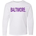 thumbnail image 3 of Inktastic Baltimore in Purple Text Long Sleeve Youth T-Shirt, 3 of 5