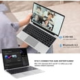 thumbnail image 3 of Aocwei Laptop Windows 10 14" 64GB Storage Support 1TB SSD Expansion 6GB RAM 1920x1080 FHD Traditional Laptops Computer 2.4G+5G WiFi Bluetooth 4.2 USB HDMI Aocwei for Work with Wireless Mouse-Silver, 3 of 10