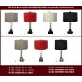 thumbnail image 7 of Royal Designs Brush Nickel Lamp with Crystal Ball Accents and Red Shallow Drum Hardback Lamp Shade, 7 of 7
