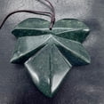 thumbnail image 6 of Jasper Carved Pendant Leaf Bead | 50x50x9mm | Dark Green | 1 Bead |, 6 of 12