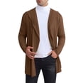 thumbnail image 1 of INSPIRE CHIC Cárdigan con Capucha de Cuello Chal para Hombre de Manga Larga Abierto M Marrón, 1 of 6