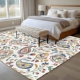 thumbnail image 4 of Rectangle Area Rugs 6 x 9 Ft, Paisley Flower Non-Slip Residential Carpet, Spring Watercolor Country Floral Leaf Plant Indoor Crawling Mats Runner Rugs for Living Room/Dining Room/Bedroom, 4 of 8