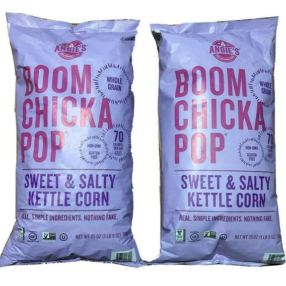 2 PACKs ANGIES CHICKA Sweet And Salty Kettle Corn 25oz Each Gluten Free