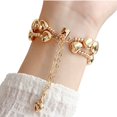 thumbnail image 3 of Love Heart Chain Bands for Apple Watch 49mm 46mm 45mm 44mm 42mm 41mm 40mm 38mm, Slim Shiny Plating Metal Bracelet with Adjustable Clasp Compatible with iWatch Series 10 9 8 7 6 5 4 3 2 SE Ultra, 3 of 5
