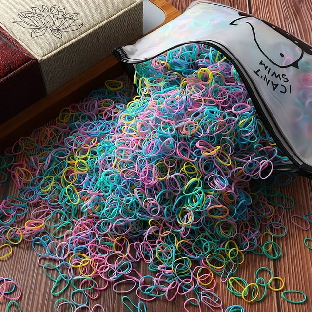 1000/2000 Pcs Élastiques en Caoutchouc Colorés Jetables pour Filles Attaches de Queue de Cheval Accessoires pour Cheveux Enfants