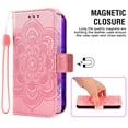 thumbnail image 3 of Asuwish Compatible with BLU View Speed 5G (b1550vl) Wallet Phone Case and Tempered Glass Screen Protector Flip Credit Card Holder Stand Mandala Flower Cell Cover for Women Men Pink, 3 of 8