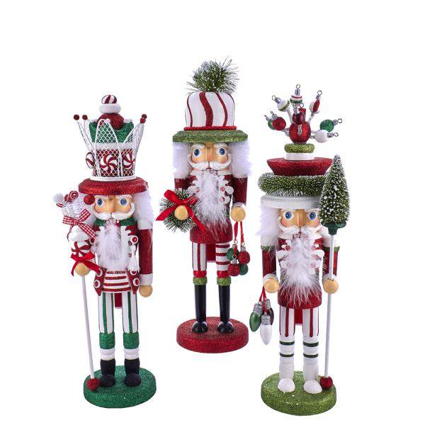 Kurt Adler 17" Hollywood Red, Green and White Hat Nutcrackers, 3