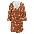 thumbnail image 4 of Women's Fleece Plush Robe Long Warm Plush Bathrobe Loungewear Jacket Printed Comfort Robe, 4 of 5
