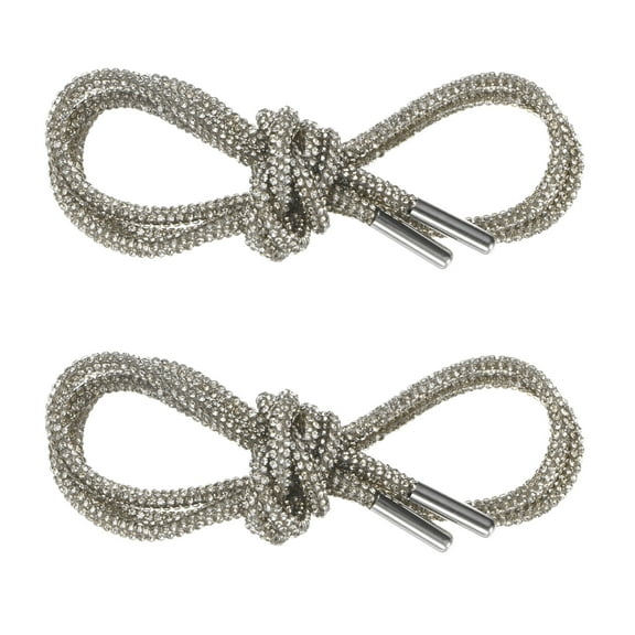 Uxcell 1-Pair Rhinestone Shoelaces 47" Crystal Cords for Sneakers Dark grey