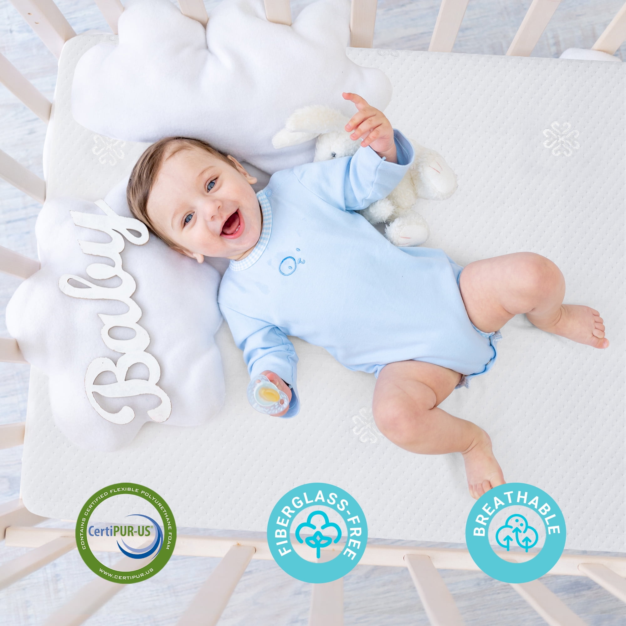 Serweet Dual Sided Crib and Toddler Mattress, 5.5 inch Foam Baby Mattress for Standard Size Cribs-CertiPUR-US Certified, 10 Year Coverage