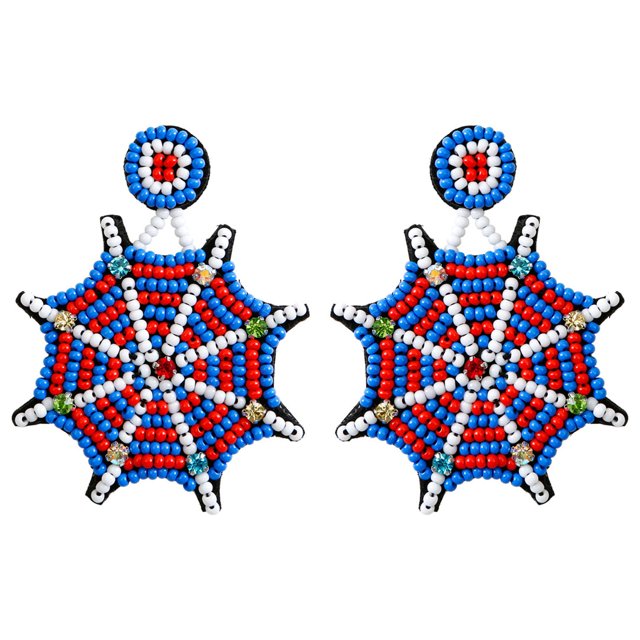 Pendiente de tela de araña gótico estilo Punk bonitos pendientes de araña espectro de Halloween pendientes de aro de moda para mujer regalos para amantes Rojo Verde