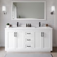 thumbnail image 2 of Wyndham Collection Miranda 66" Wood Double Bathroom Vanity in White/Black, 2 of 7