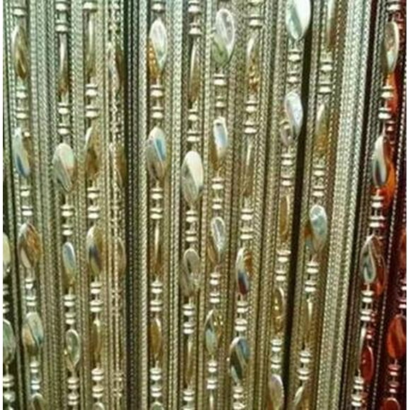ave split 100cmX200cm Decorative Door String Curtain Beads Wall Panel Fringe Window Room Divider Blind for Wedding Coffee House Restaurant Parts Door Divider Beads Tassel Screen Decoration (gold25)