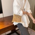 thumbnail image 4 of Bolso cruzado de paja para mujer, bolso de playa de verano, bolso de paja tejido para niña (caqui), 4 of 8