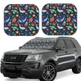thumbnail image 2 of Uemuo The Underwater World Printed 2 PCS Car Windshield Sun Shade, Auto Sun Heat and UV Rays Blocker, Foldable Automotive Front Window Sunshade Protector, 2 of 7