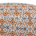 thumbnail image 3 of Ethnic Pouf Cover with Zipper, Folkloric Pattern with Zigzags and Geometrical Details Design Repetition, Soft Decorative Fabric Unstuffed Case, 30" W X 17.3" L, Orange Dimgray Grey, by Ambesonne, 3 of 5
