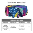 thumbnail image 5 of LNWH Resistant Wrinkle Resistant Washable Round Tablecloth, Abstract Design Leaf Hand Drawn Pattern Table Cover 60in, 5 of 8