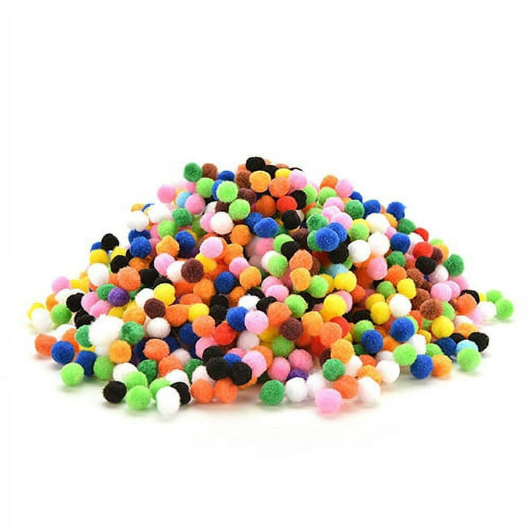 Mildsown Mini Pom Poms, 2000 Pieces Fluffy Pom Poms Balls, 1cm Fluffy Pompoms Plush Balls Colourful Mini Pompoms Craft Pom Mini Pompoms for Crafts DIY