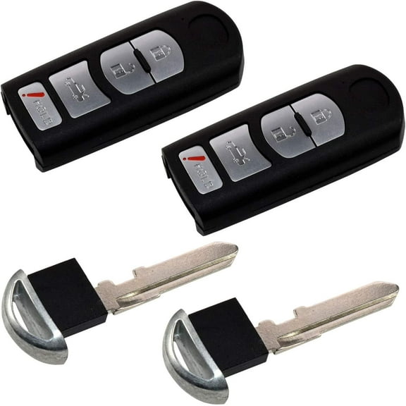 HQRP 2-Pack Remote Key Fob Shell Case Keyless Entry W/ 4 Buttons for Mazda 3 / CX-9 2010 2011 2012 2013