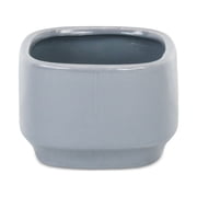 Elegora Wide Curved Rectangular Straight Side Ceramic Pot - Large - Gray
