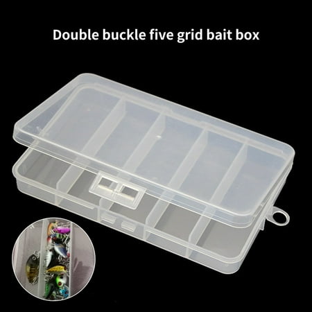 AURORA TRADE INC Plastic Fishing Tackle Box Double Buckle Portable Wear Resistant Fishing Lure Box for Angling