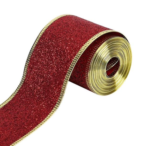 Cinta navideña decorativa flexible multifuncional para arreglos florales, 2 Rojo