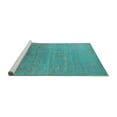 thumbnail image 2 of Ahgly Company Machine Washable Indoor Round Oriental Turquoise Blue Industrial Area Rugs, 6' Round, 2 of 4