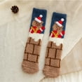 thumbnail image 2 of GILIGEGE 1Pairs Christmas Socks Fuzzy Christmas Socks Colorful Warm Fluffy Slipper Socks for Women Fuzzy Socks Teen Slipper Cozy Winter Fluffy Comfy And Warm Cabin Home Fleece Socks, 2 of 3