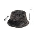 thumbnail image 3 of Lumtrix Fuzzy Winter Bucket Hats for Women, Men Warm Faux Fur Cap Plush Cute Trendy Y2K Solid Color Hat Dark Gray One Size, 3 of 6