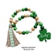 thumbnail image 3 of Garland Beads Saint Patricks Day Decorations, Tiered Tray Fireplace Living Room, Green Pendant Tassel Farmhouse Style, Wood Bead Garland for Dorm Bedroom, Large Green Beads for St Patricks, 3 of 8