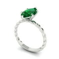 thumbnail image 2 of Clara Pucci 14K White Gold 2ct Emerald Solitaire Ring for Women, 2 of 7