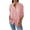 Pink, variant on Kilaqueen Womens Casual Button Down Shirts V Neck Long Sleeve Loose Fit Plain Work Blouse Tops Trendy Lightweight Dressy Tops