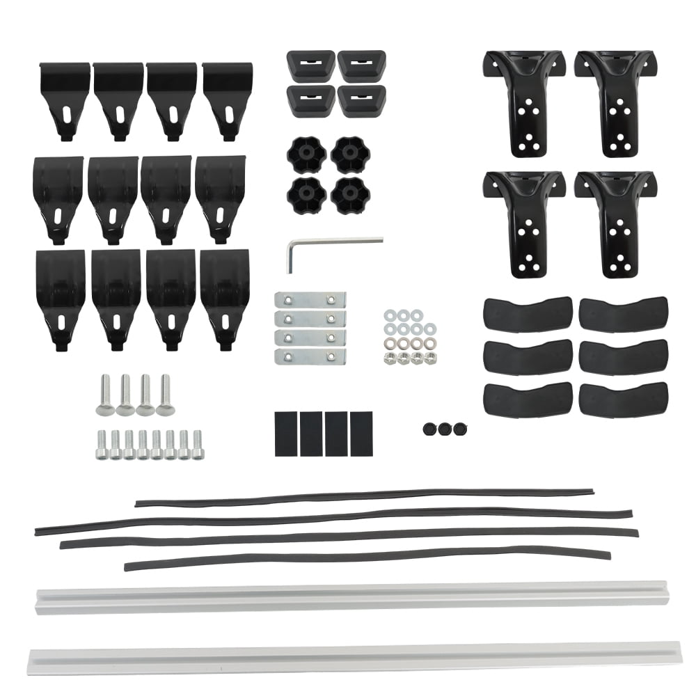SHZAITOR Universal 48" Roof Rack Cross Bars 330LB Capacity Aluminum Luggage Cargo Carrier w/ 3 Types Clamps Silver