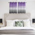 thumbnail image 4 of Purple Gray Kitchen Curtains Short 45 Inch Length, Vintage Rustic Abstract Striped Wooden Grain Grommet Top Bedroom Living Room Curtains, Light Filtering Cafe Curtain Drapes 2 Panels Set 84''x45'', 4 of 9