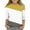 Yellow, variant on MeetoTime Kids 3/4 Sleeve Striped Printed T-Shirt Round Neck Casual Loose Blouses for Boys Girls 3-12Years