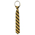 thumbnail image 2 of Jacob Alexander Boys' 14 inch College Stripe Woven Pre-Tied Zipper Neck Tie - Gold Black, 2 of 5