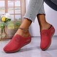 thumbnail image 4 of Domuza Clogs Mules for Women 2026 Summer Hollow Out Breathable Platform Wedge Slippers Sandals Comfortable Closed Toe Slip On Orthopedic Casual Walking Shoes with Arch Support Hot Pink 8（EU-40）, 4 of 4