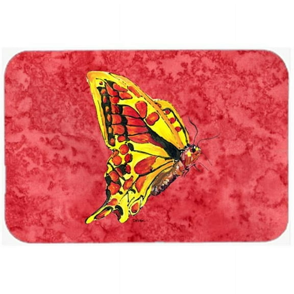 Butterfly on Red Mouse Pad, Hot Pad or Trivet