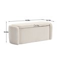 thumbnail image 7 of Modern Oval Storage Ottoman, Upholstered Velvet Ottoman Bench with Safety Hinge for Entryway, Living Room, Bedroom, Hold Up to 400lbs, Beige, 7 of 7