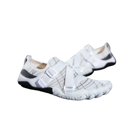 

Tenmix Unisex Beach Shoe Slip On Water Shoes Athletic Aqua Socks Quick Dry Barefoot Exercise Breathable Casual Flats White Style C 9