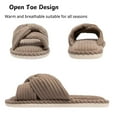 thumbnail image 5 of BERANMEY Comfy Slippers for Women Memory Foam House Bedroom Shoes Corduroy Bow Crossbands Slide Slipper Shoes Open Toe Slip On Sole Slippers SoftTrendy Gift Slippers, 5 of 7