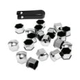 thumbnail image 1 of 20 Pcs Wheel Lug Nut Bolt with Clip Rims Tire Nut Screws Dust Cap Cover Nut Protection Plastic Chrome Silver Tone 21mm, 1 of 7