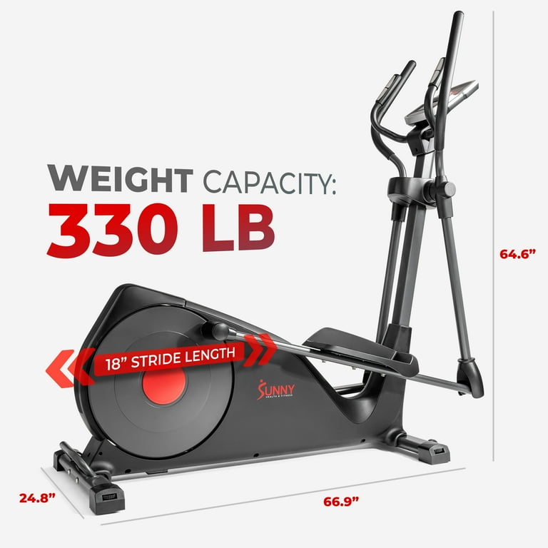 Sunny Health Fitness Pre Programmed Elliptical Trainer w Device